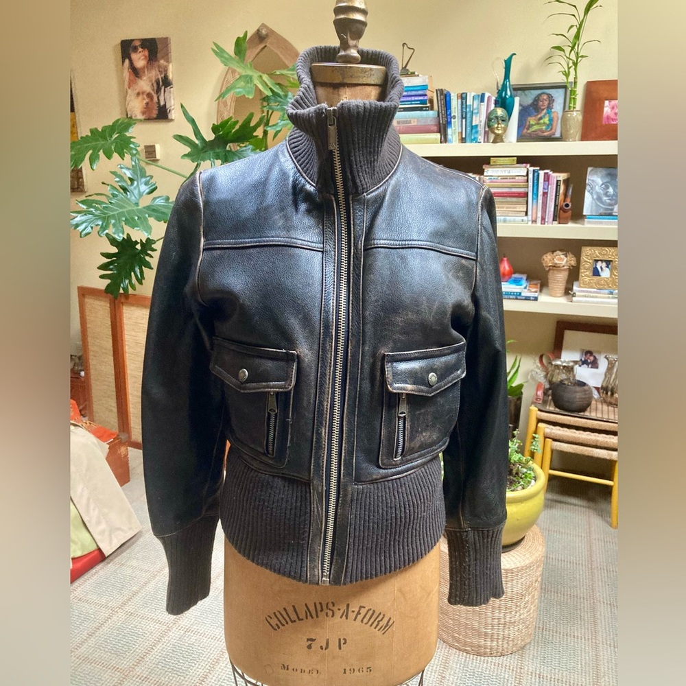 Vintage Levi’s Distressed Leather Bomber/Flight Jacket SOLD